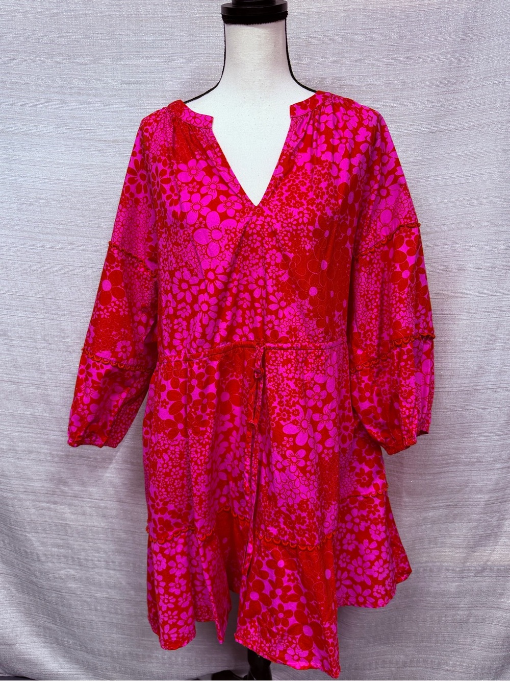 Sugarlips Pink & Red Floral Mini Dress - Picture 1 of 4